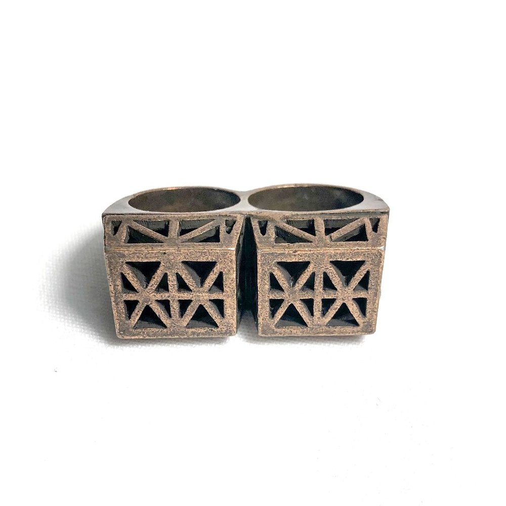 Low Luv x Erin Wasson Double Finger Ring in Brass